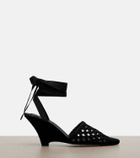 Jacquemus Woven raffia-effect wedges