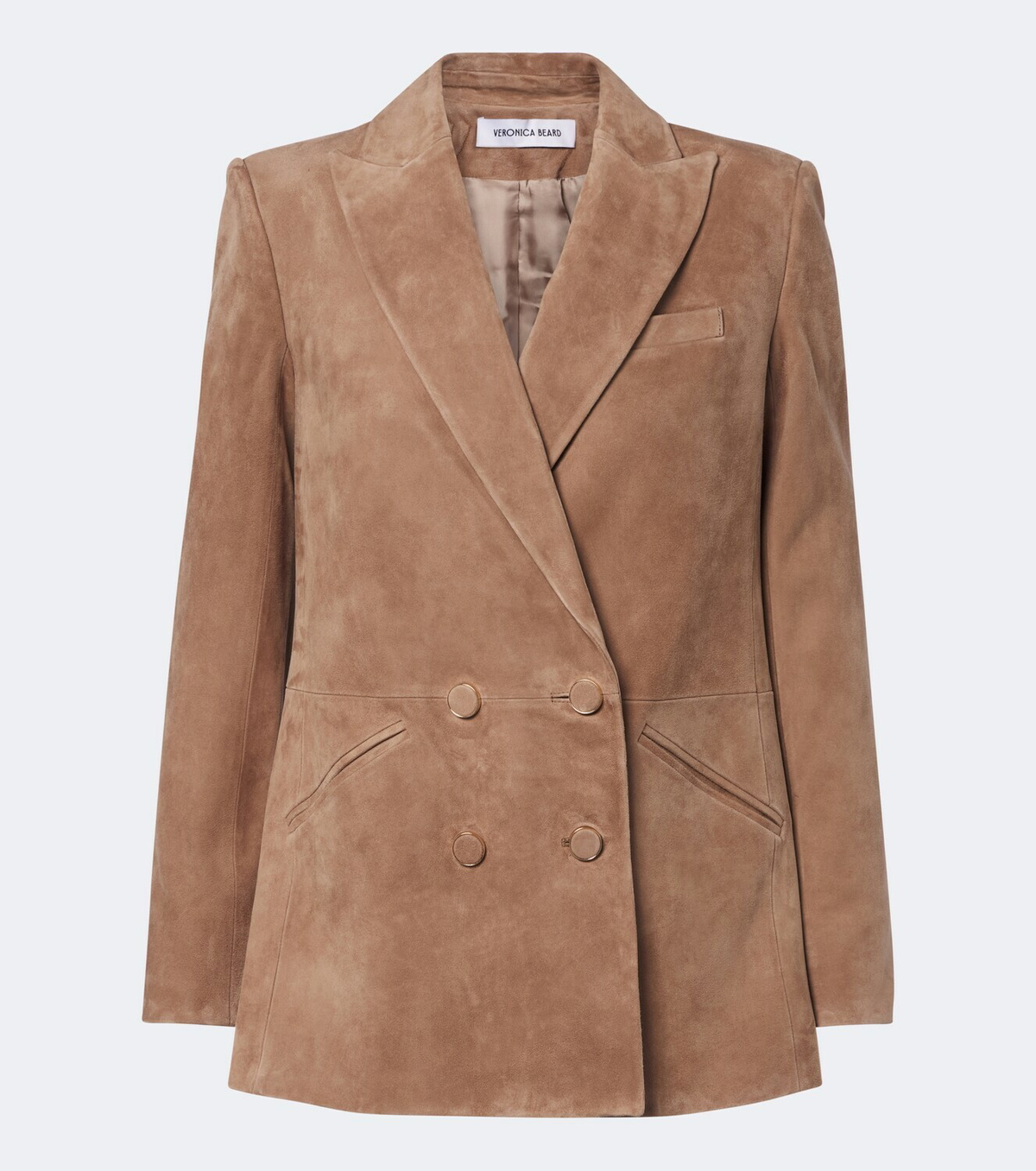 Veronica Beard Oria double-breasted suede jacket