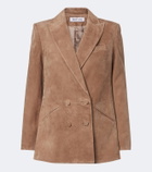 Veronica Beard Oria double-breasted suede jacket