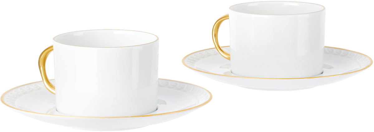 L'OBJET White Neptune Tea Cup & Saucer Set