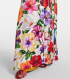 Dolce&Gabbana Floral belted silk satin maxi dress