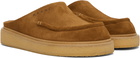 Marni Brown Suede Sabot Slip-on Loafers