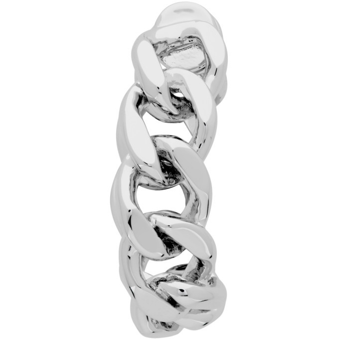 Portrait Report Silver Twist Ring Chain Ear Cuffs