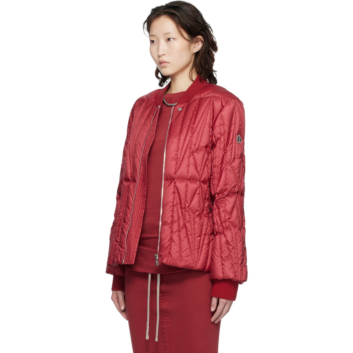 Rick Owens Moncler + Rick Owens Red Geocamo Flight Down Jacket