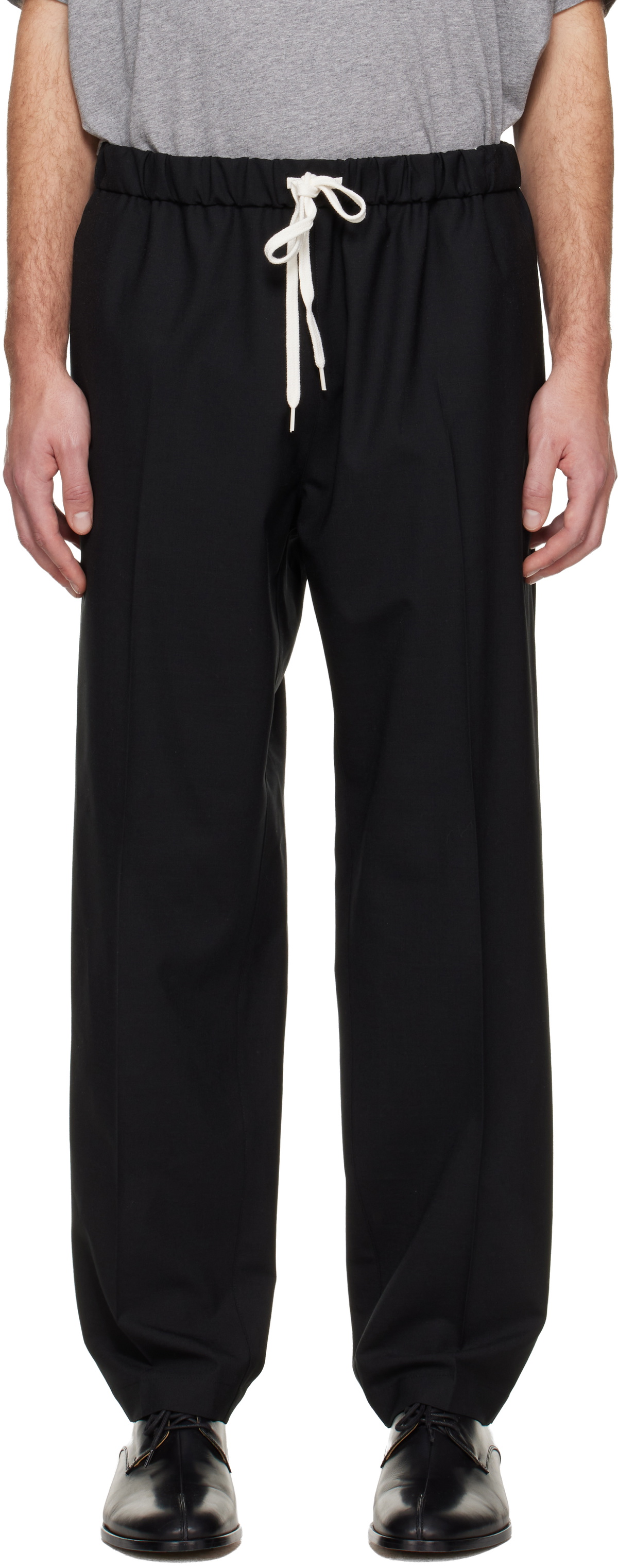 Maison Margiela 44サイズ DRAWSTRING TROUSER MM6 Maison Margiela Black Drawstring Trousers MM6 Maison Margiela