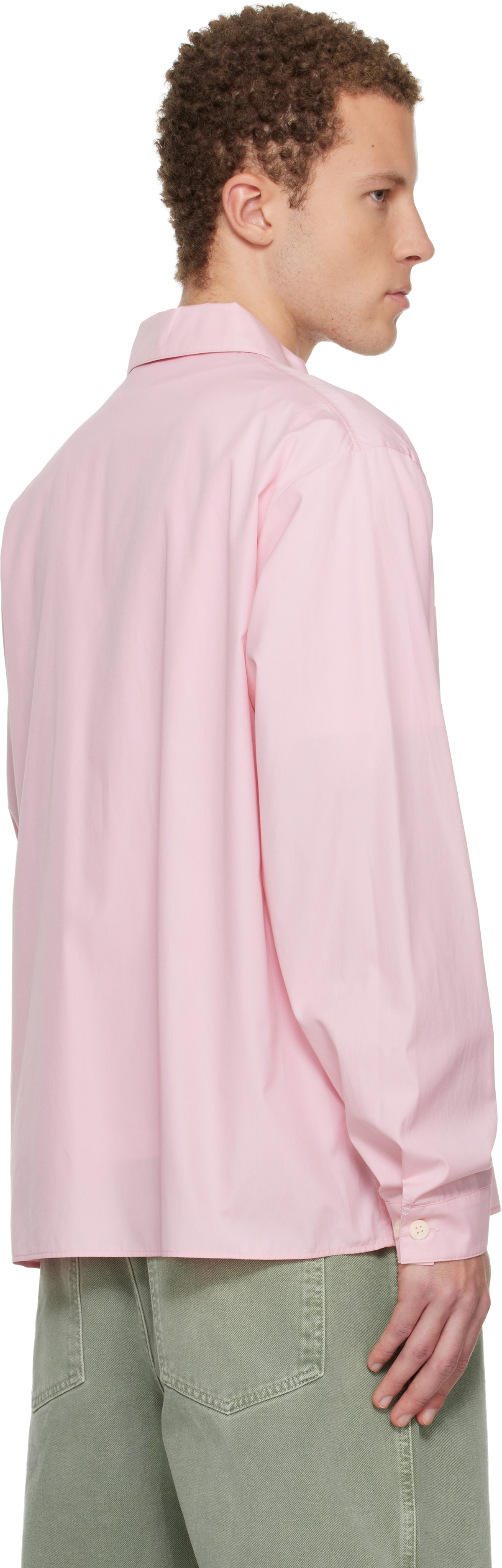MARNIオーバーサイズ ピンクシャツ36size Marni Pink Hidden Logo Organic Poplin Zip Shirt Marni