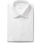 Brioni - White Slim-Fit Bib-Front Double-Cuff Cotton-Voile Shirt - Men - White