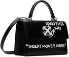 Off-White Black Jitney 1.4 Top Handle Quote Bag