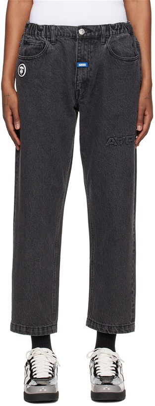 Photo: AAPE by A Bathing Ape Black Embossed Jeans