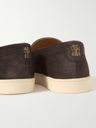 Brunello Cucinelli - Suede Penny Loafers - Brown