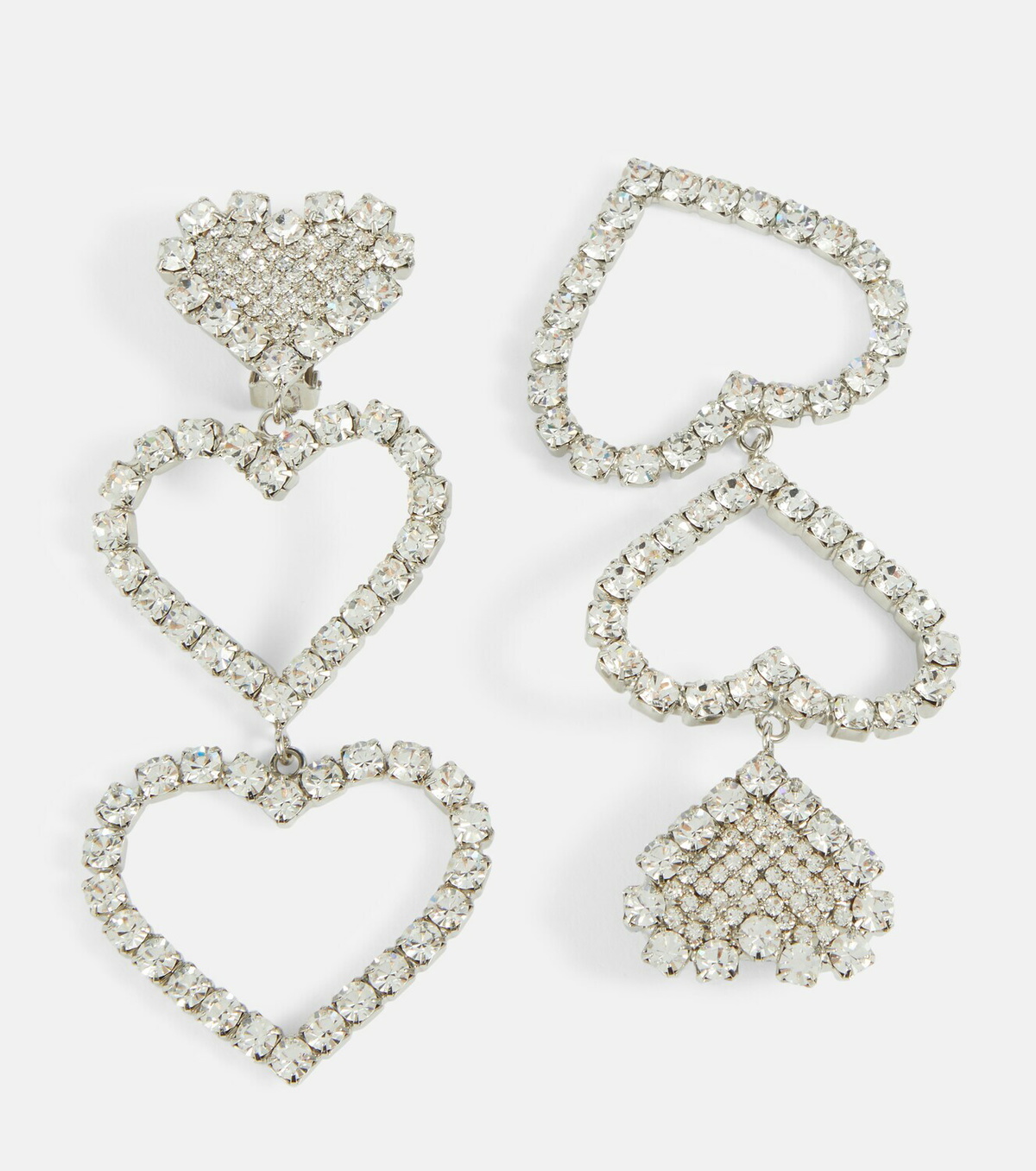Alessandra Rich Crystal Heart Earrings