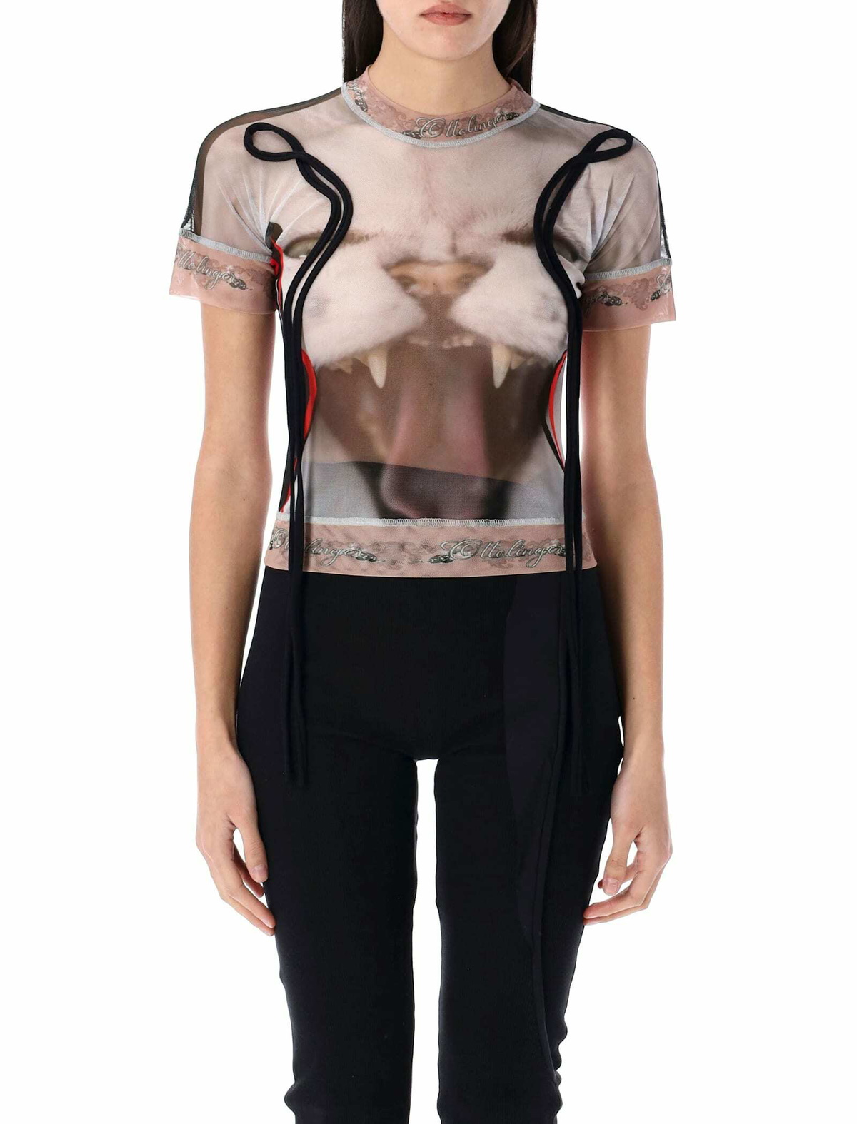 Ottolinger Women's Mesh T-Shirt in Skull Print Ottolinger