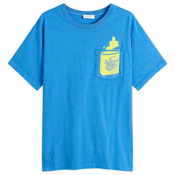 Photo: Second/Layer Men's Second Layer Vintage Ciggy Pocket T-Shirt in Blue/Yellow