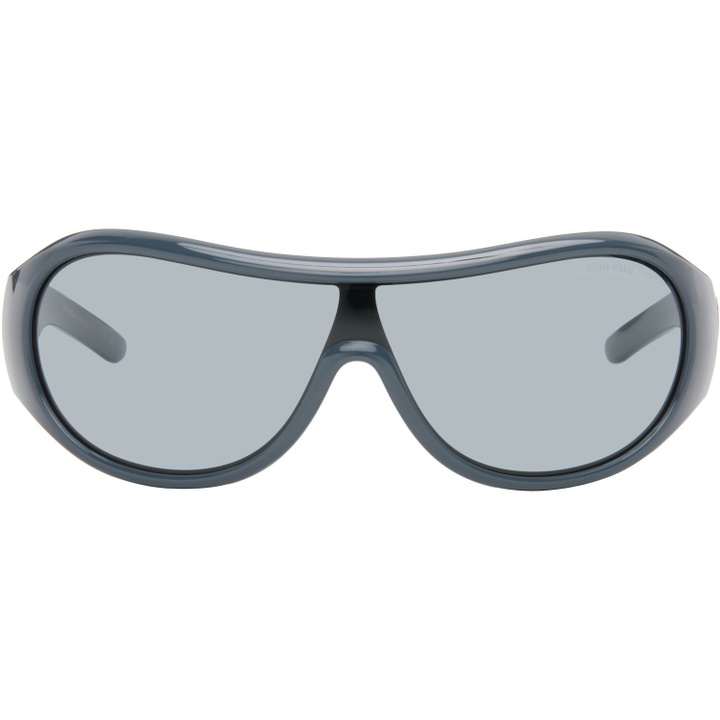 Photo: Miu Miu Eyewear Blue 'Archive 2005' Sunglasses