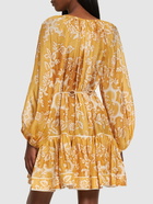 ZIMMERMANN - Raie Printed Tiered Silk Mini Dress