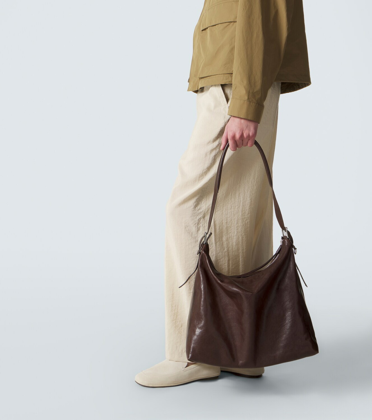 Lemaire Belted leather shoulder bag