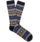 Anonymous Ism - Jacquard-Knit Socks - Blue