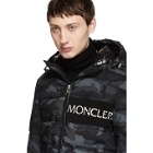 Moncler Black Down Camo Aiton Jacket