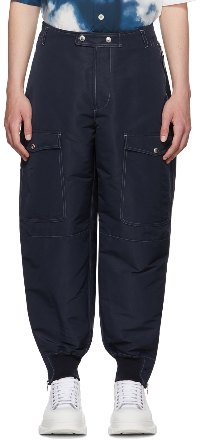 Alexander McQueen Navy Recycled Polyester Cargo Pants Alexander McQueen