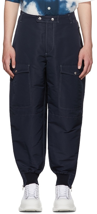 Photo: Alexander McQueen Navy Recycled Polyester Cargo Pants
