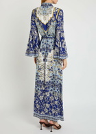 Alice + Olivia Chassidy Printed Maxi Shirt Dress Blue