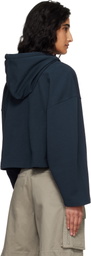 Off-White Navy 'OW' Embroidered Script Indust Hoodie