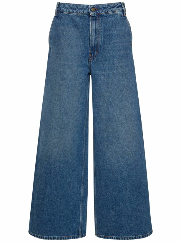 Photo: GAUCHERE - Low Waist Cotton Denim Wide Leg Jeans
