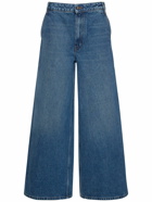 GAUCHERE - Low Waist Cotton Denim Wide Leg Jeans