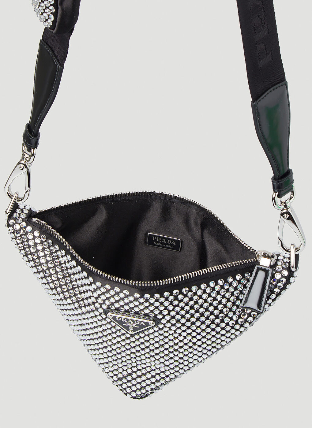 Prada Triangle Pouch Crystal Embellished Satin - ShopStyle Shoulder Bags