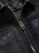 TOM FORD - Slim-Fit Leather-Trimmed Suede Field Jacket - Blue