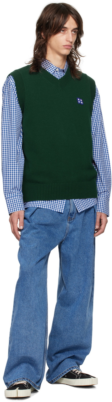 ADER error Green TRS Tag Knit Vest