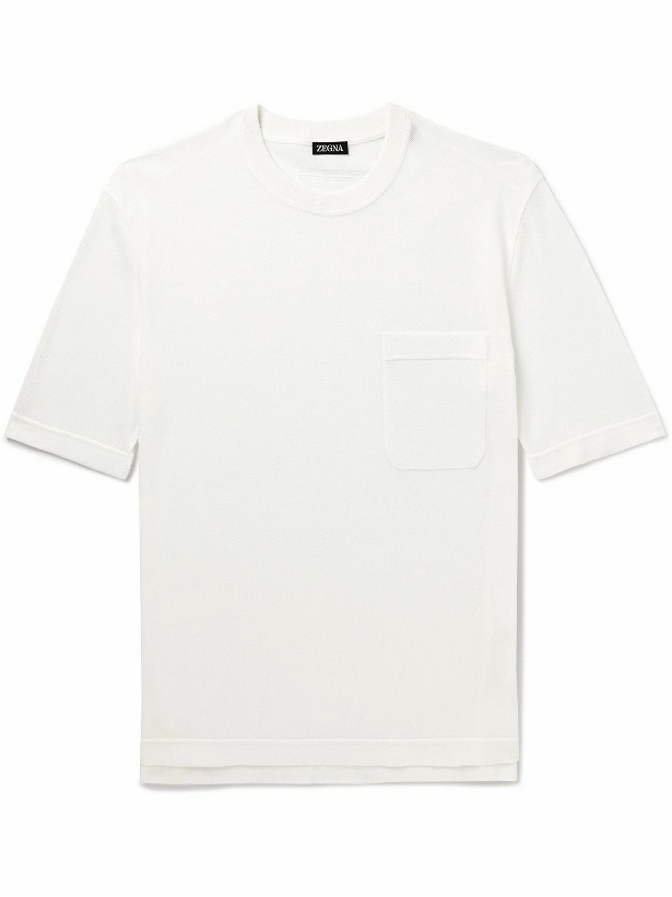 Photo: Zegna - Cotton-Piqué T-Shirt - White