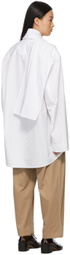 Hed Mayner White Scarf Collar Shirt