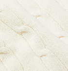 Polo Ralph Lauren - Argyle-Trimmed Cable-Knit Cotton and Cashmere-Blend Sweater - Neutrals