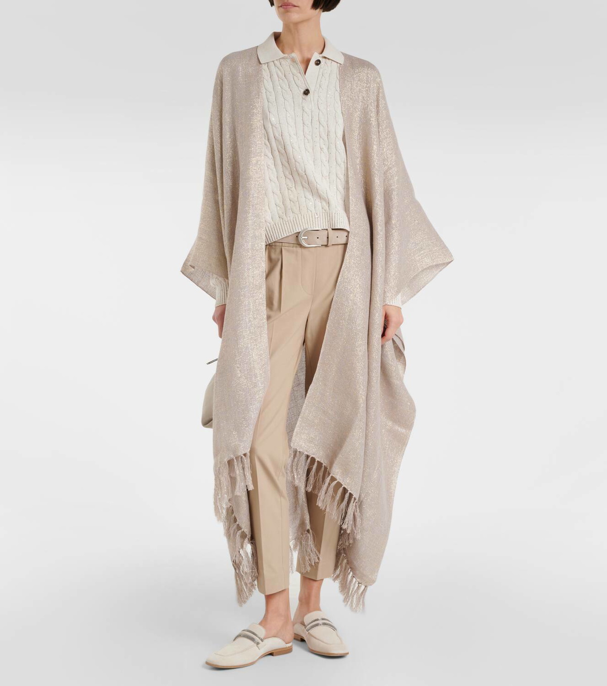 Brunello Cucinelli Fringed cape