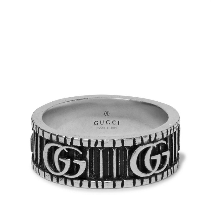 Photo: Gucci - Logo-Embossed Sterling Silver Ring - Silver