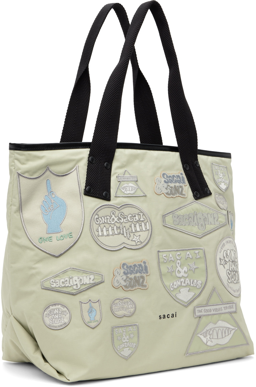 sacai Green Gonz Edition Multi Patch Large Tote Sacai