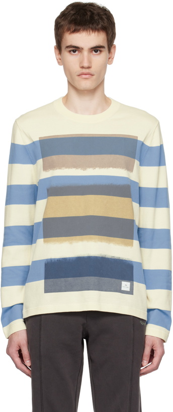 Photo: PS by Paul Smith Off-White Stripe Sweater