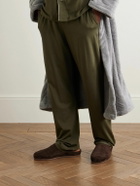 Mulo - Fleece-Lined Suede Slippers - Brown