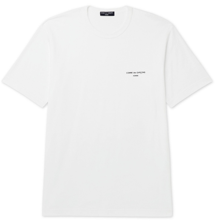 Photo: Comme des Garçons HOMME - Logo-Print Cotton-Jersey T-Shirt - White