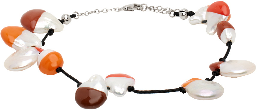 Panconesi SSENSE Exclusive White & Orange Vacanza Anklet