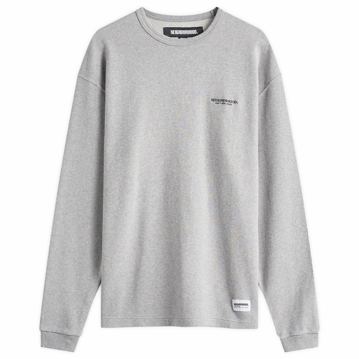 トップス NEIGHBORHOOD HONEYCOMB FABRIC CREWNECK Neighborhood Men's Honeycomb Lightweight Sweatshirt in Black