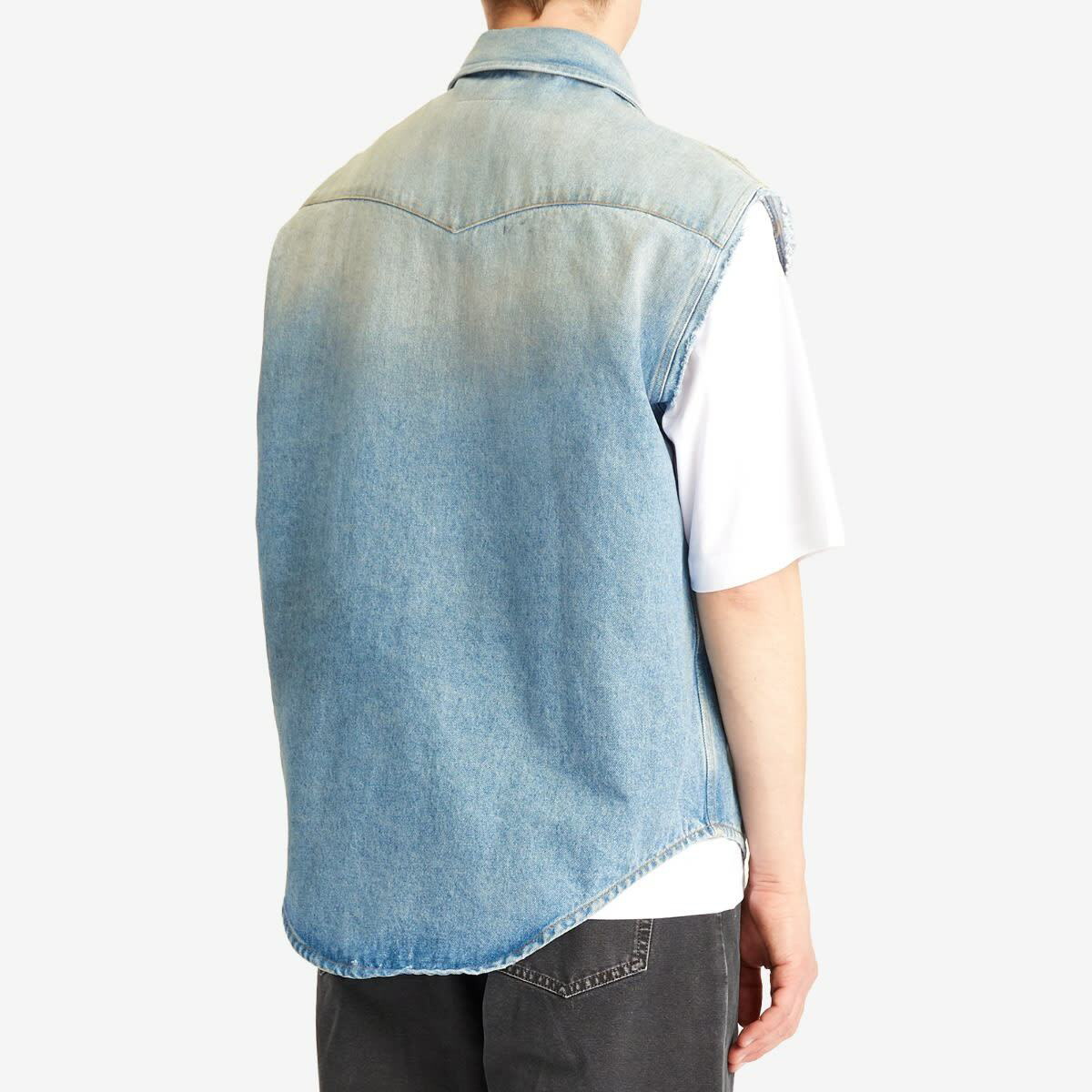 トップス MM6 Maison Margiela Cutoff Denim Top MM6 Maison Margiela - Denim shirt MM6 Maison Margiela
