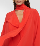 Victoria Beckham Tie-neck silk chiffon blouse