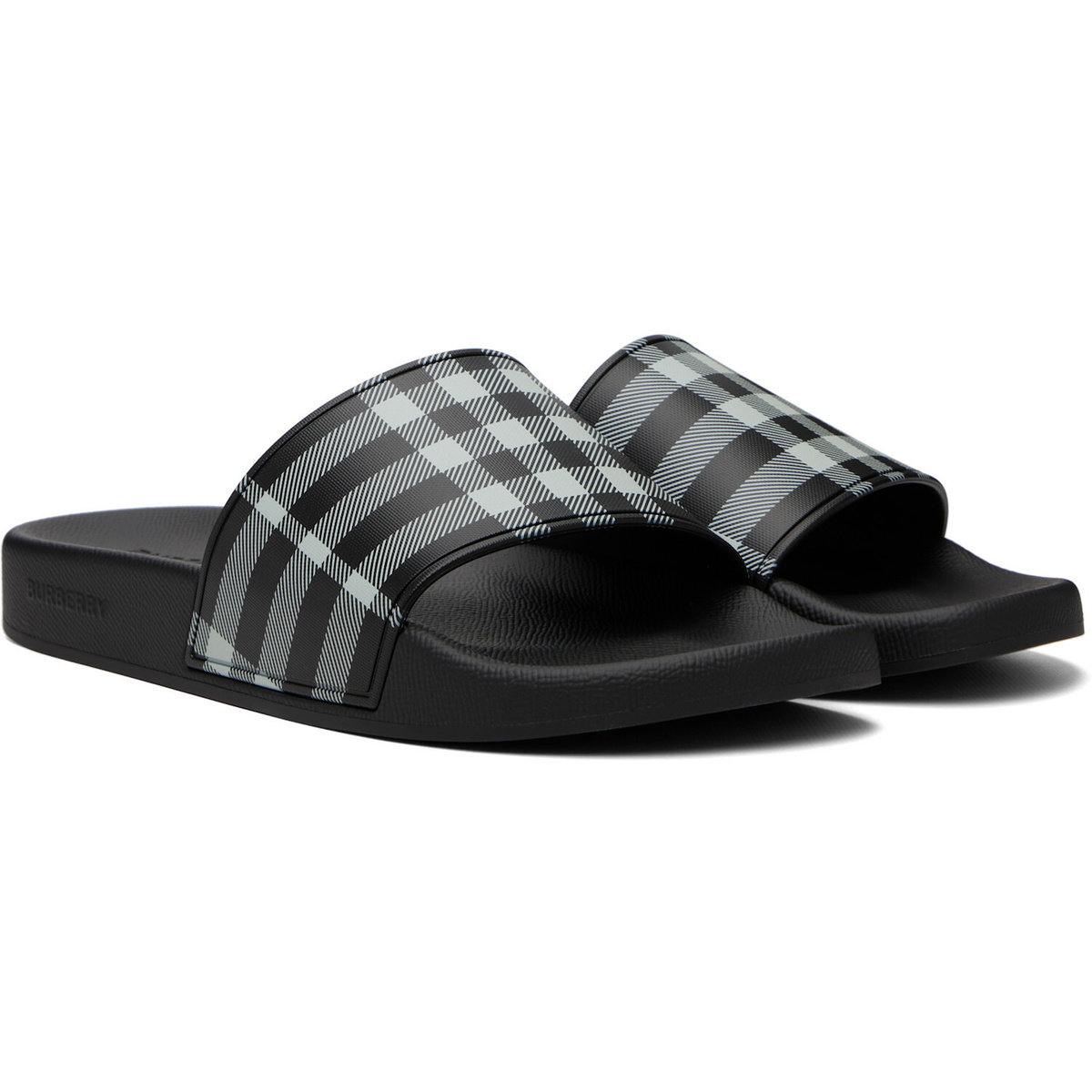 Burberry Black Check Slides