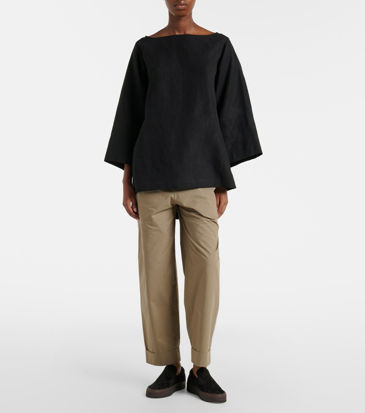 The Row MH suede slip-on shoes