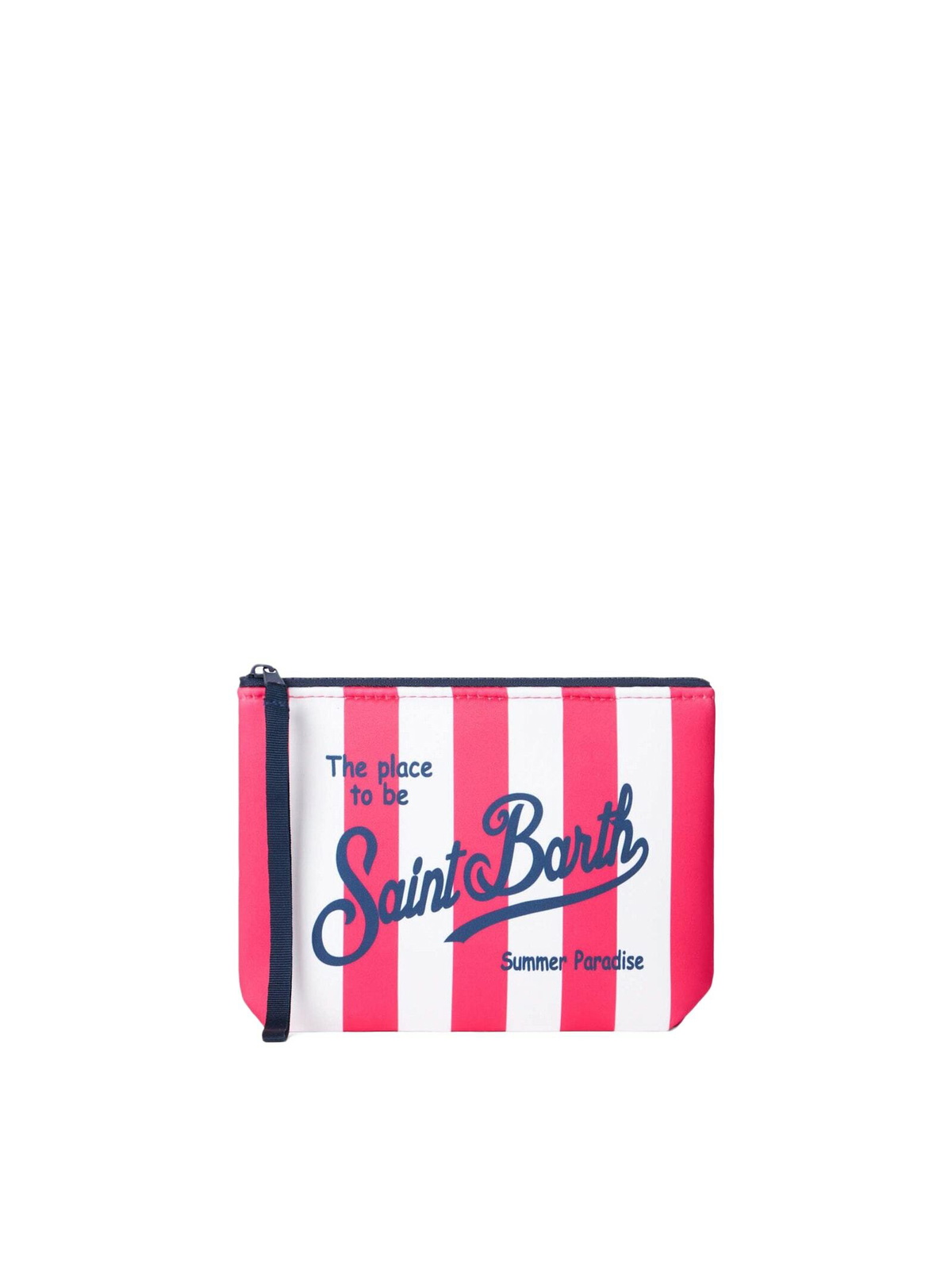 MC2 Saint Barth Aline Scuba Pochette With Fuchsia Striped Print