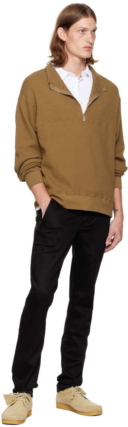COTTON CITIZEN Brown Cooper Half-Zip Sweater