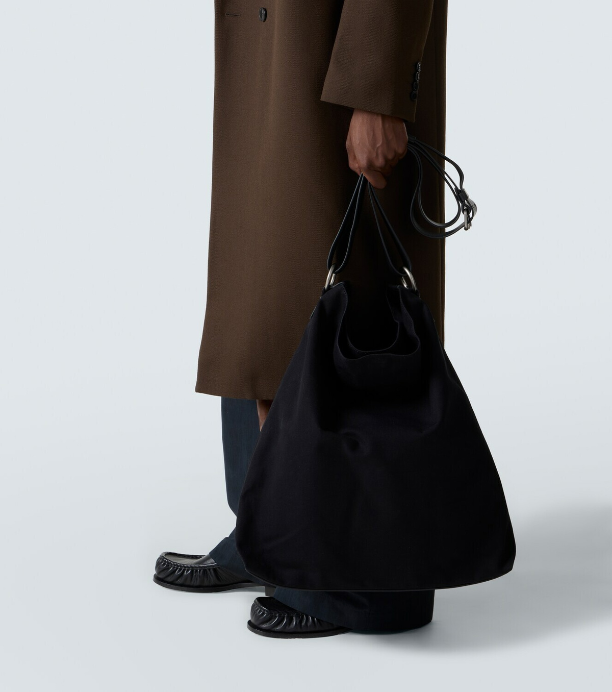 Dries Van Noten Leather-trimmed canvas shoulder bag