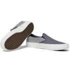 Vans - Vans Vault 59 LX Suede-Trimmed Striped Denim Slip-On Sneakers - Blue